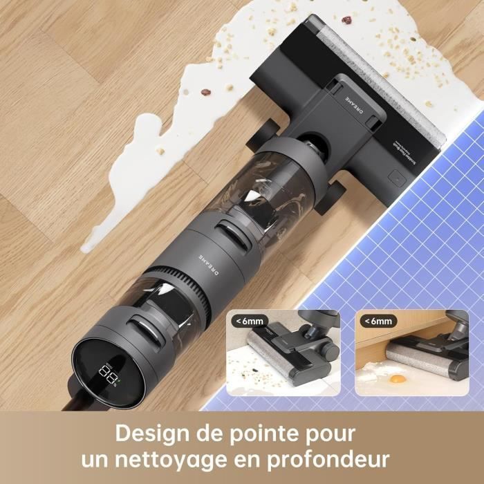 DREAME H11 CORE - Aspirapolvere e lavapavimenti 2 in 1 - Pulizia avanzata - Spazzola autopulente - Schermo LED - Pavimenti duri e parquet