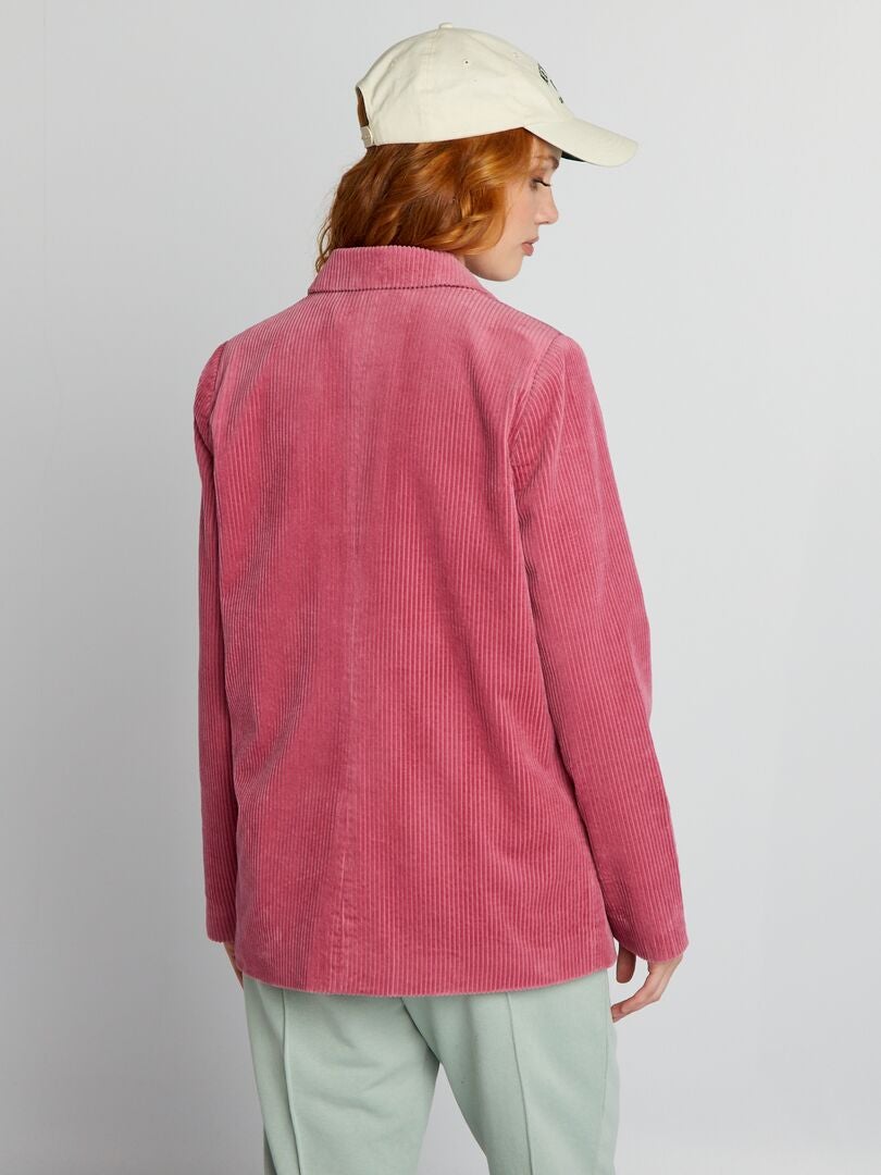 Blazer cruzado de terciopelo - ROSA