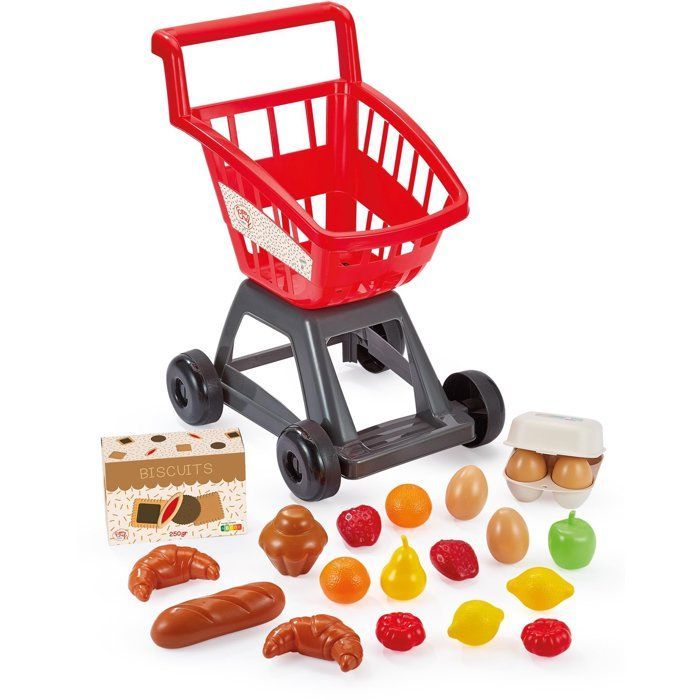 Carrello della spesa rifornito di prodotti alimentari - ECOIFFIER - 20 articoli - Dai 18 mesi