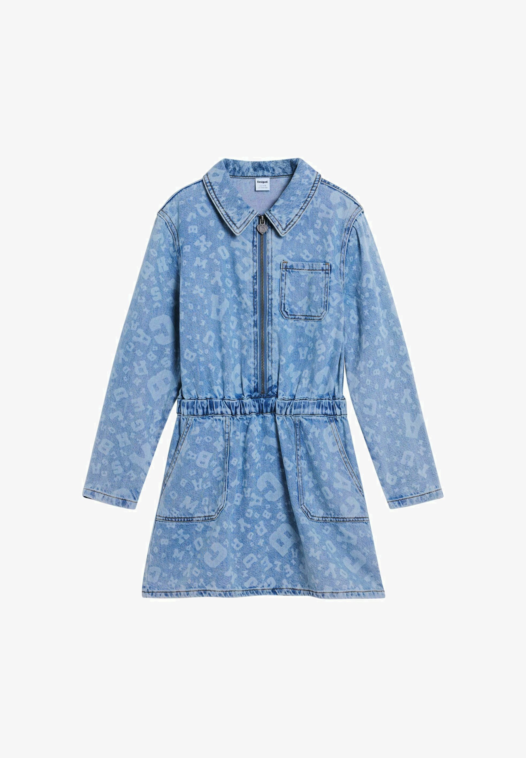 Desigual MINI AR APDRUKU - Džinsa kleita - zila