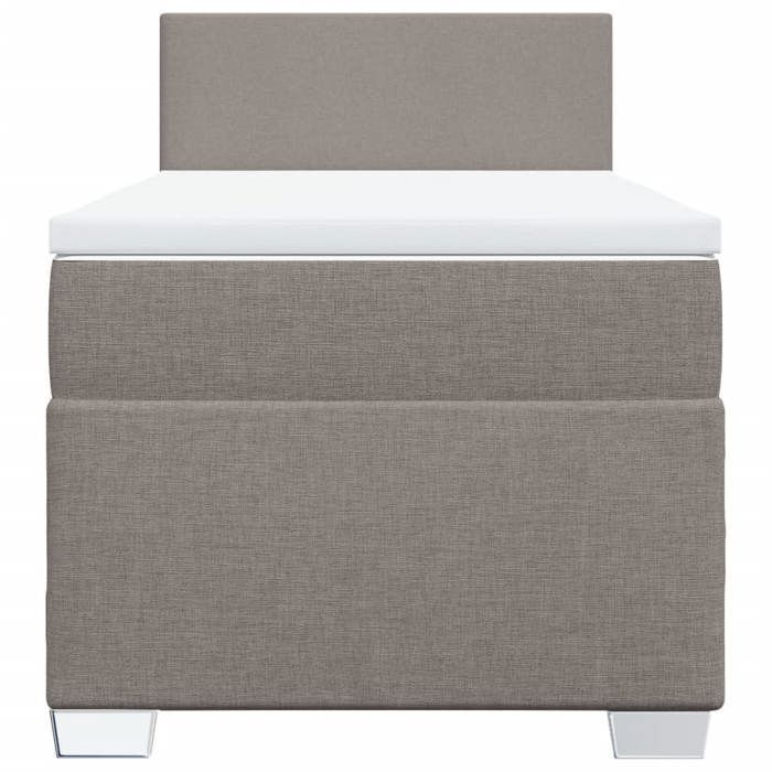 Bedframe met matras - Maison Exclusive - 90x200 cm - Taupe stof - Maximale ontspanning