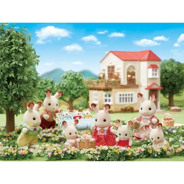 Schokoladenhasenfamilie – Sylvanian Families – 5655 – Bewegliche und bekleidete Figuren – Ab 3 Jahren