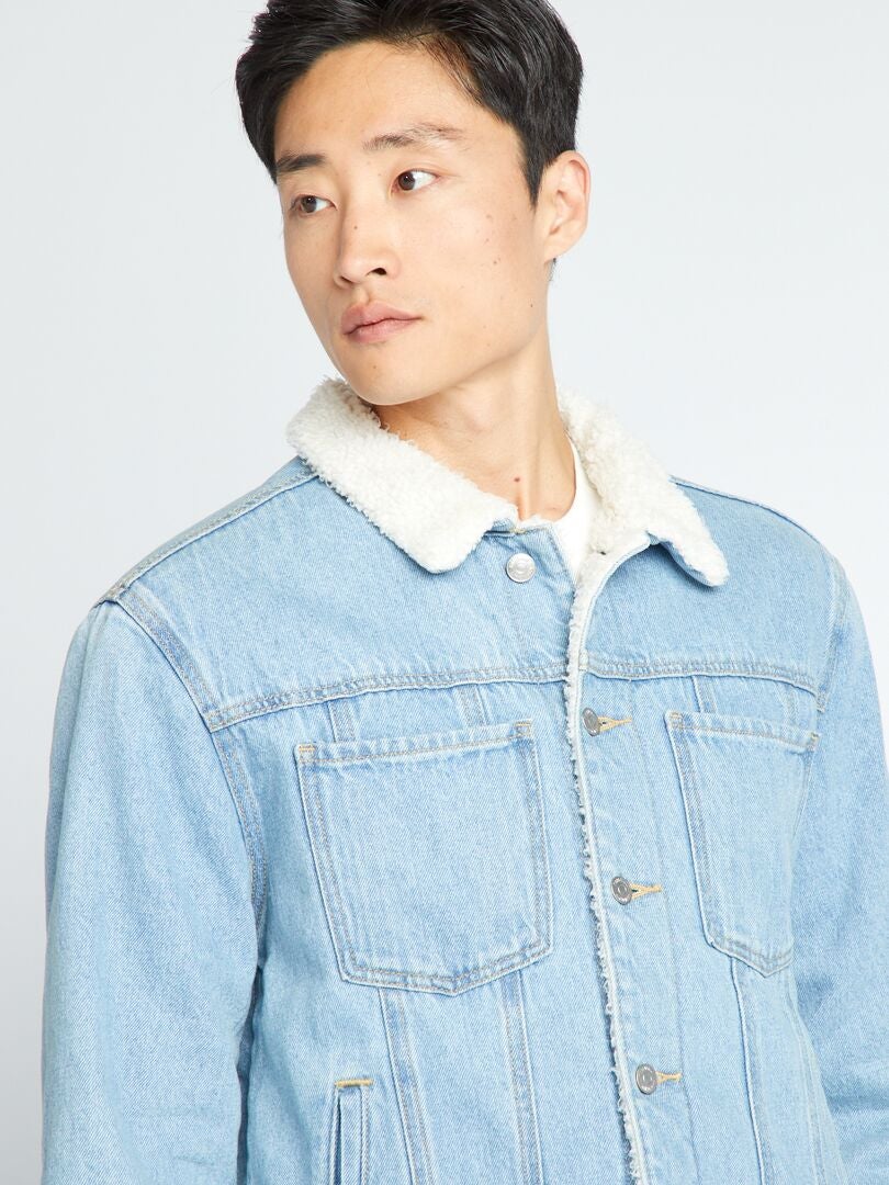 Kurtka dżinsowa z podszewką Sherpa – jasnoniebieski denim