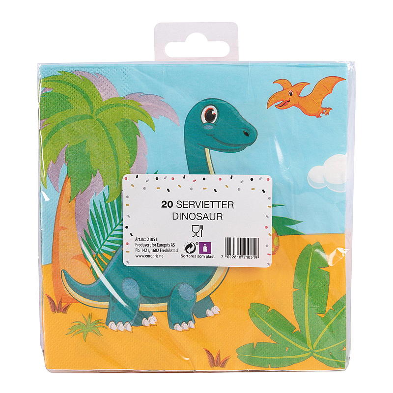 Serviettes Giform, paquet de 20, 33 x 33 cm, motif dinosaure