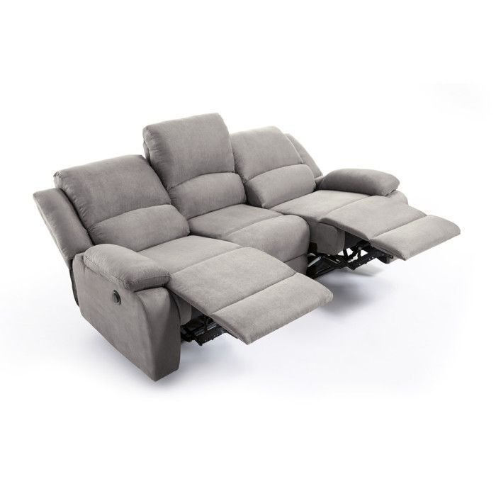 LEO 3-Sitzer-Elektrosofa mit Relaxfunktion in Mikrofaser - L193 x 93 x 96 cm - LOUNGITUDE