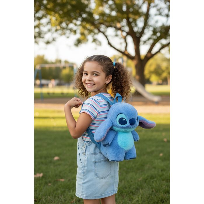 Children's backpack - DISNEY - Stitch - Plush - Light blue - Comfortable straps