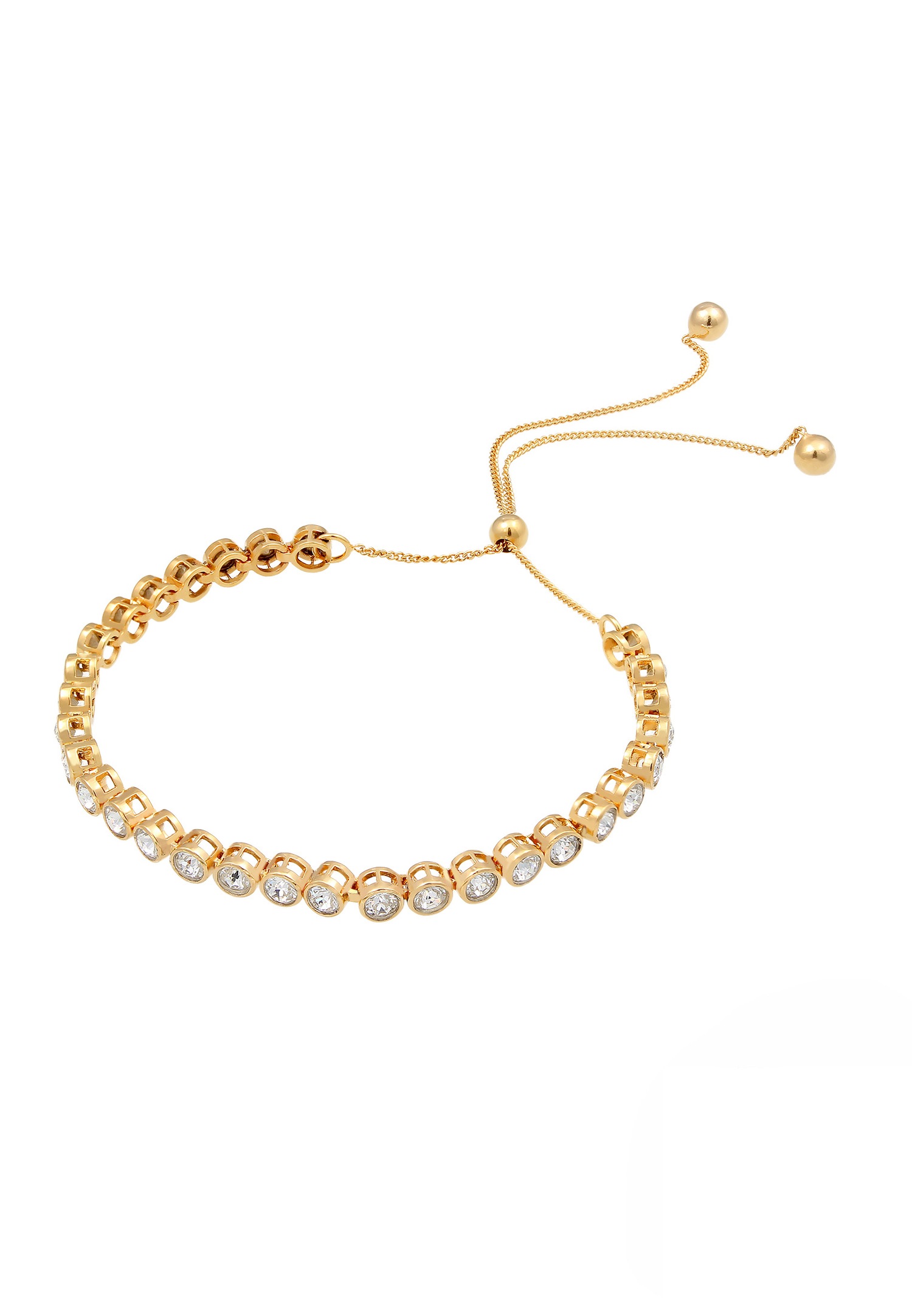 Elli PREMIUM Femmes bracelet de tennis balle avec cristaux en argent sterling 925 plaqué or