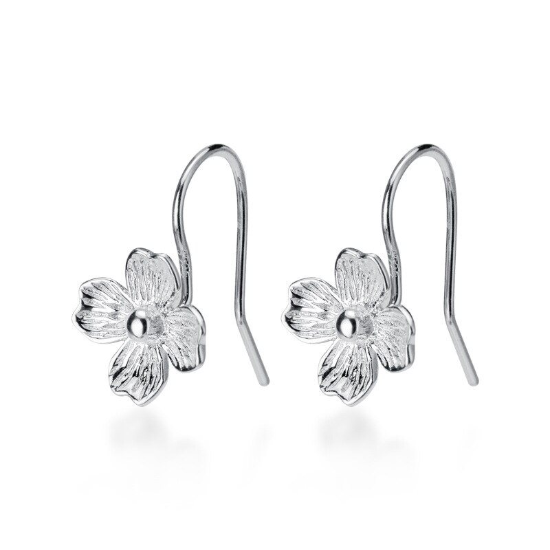 MloveAcc 2019 Nuevos pendientes colgantes sencillos de flores de plata 100% auténtica para mujer