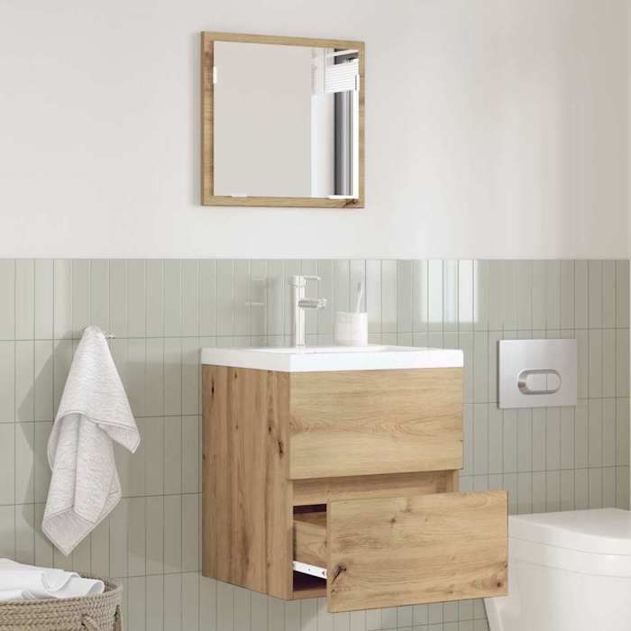 Brown Bathroom Cabinet - SARAZYJ - Toilet Unit - Handcrafted Oak 41 x 38.5 x 45 cm LL1318
