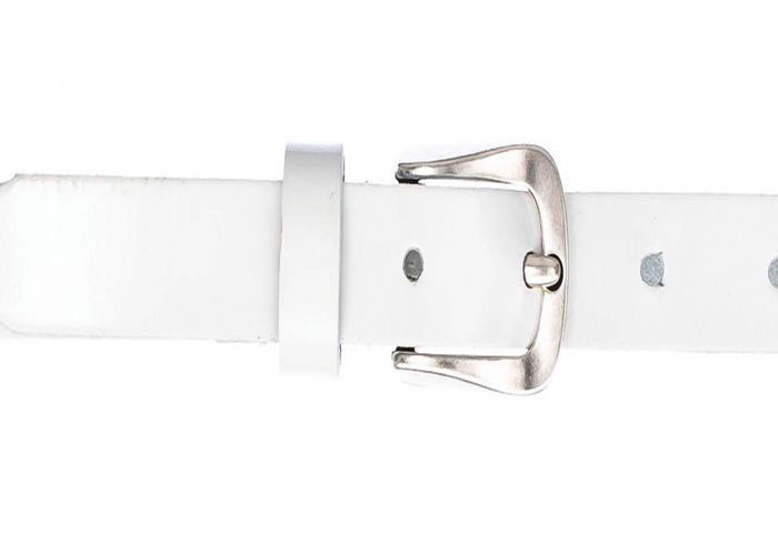 Cintura Vanzetti in pelle bianca per ragazze - Cintura in pelle verniciata da 20 mm 116111
