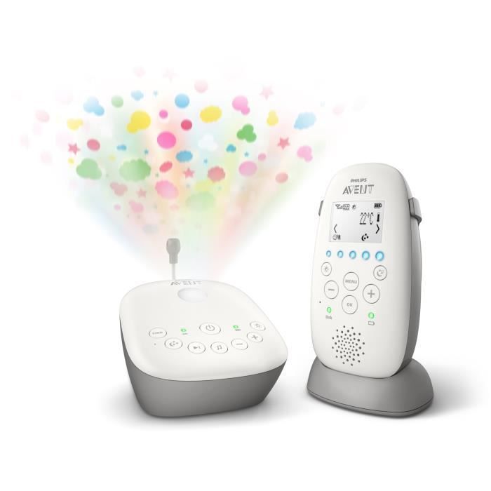 PHILIPS AVENT SCD733/00 - Baby monitor connesso - Connessione sicura e privata - Fino a 18 ore di autonomia della batteria - Proiettore di stelle