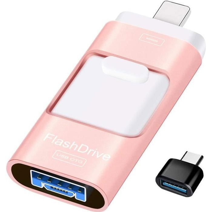 Memoria USB de 128 GB para iPhone, memoria USB externa DataTraveler 4 en 1, memoria USB Photostick OTG para smartphones