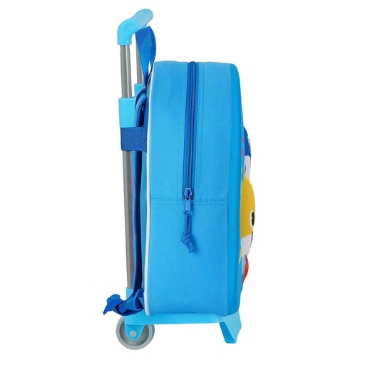  Mochila 3d Baby Shark Con Ruedas 27x33