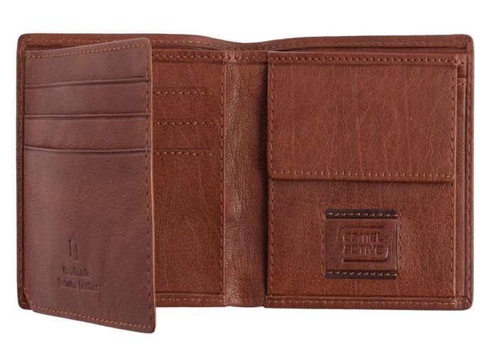 Cartera de piel marrón para hombre Camel Active - Panamá 6 CC + Monedero S Cognac 40690