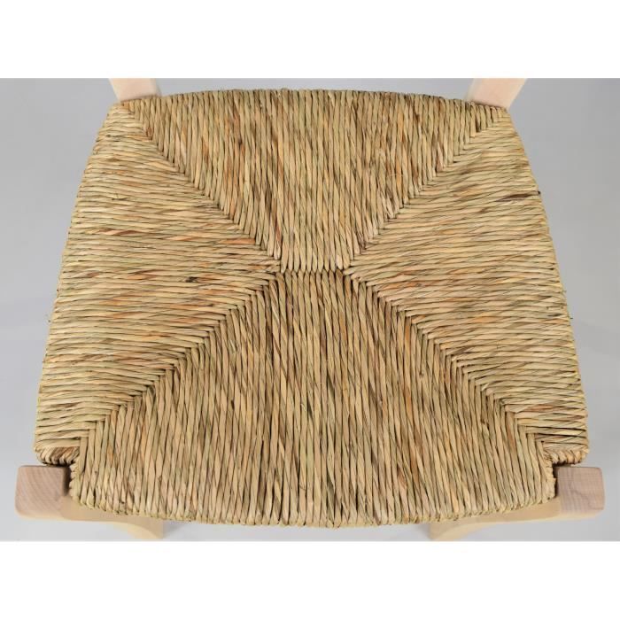 Tommychairs - Set of 4 VENEZIA kitchen chairs, sturdy frame in untreated polished beech wood, 100% natural, and straw seat