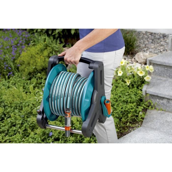 Carrete de manguera portátil GARDENA Classic 50 - Diseño compacto - Antigoteo - 5 años de garantía