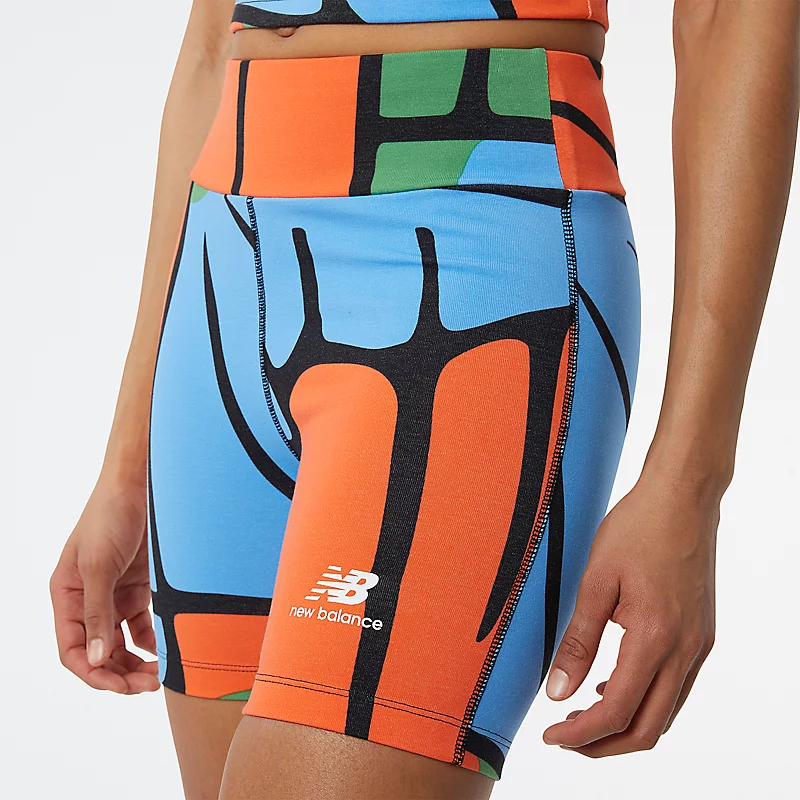 NB Athletics Kim Van Vuuren Damen-Shorts mit Print – SCHWARZ MEHRFACH