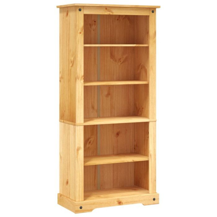 vidaXL Estantería de pino de 5 niveles, librería, unidad de almacenamiento para oficina, sala de estar, interior del hogar 243744