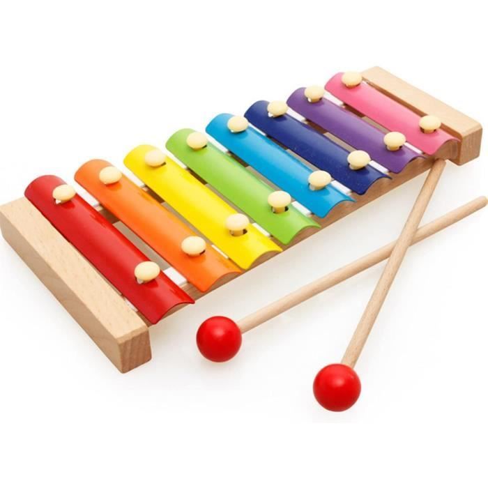 Xylophone Jouets Knock Piano, Instrument de Musique Xylophone en Bois pour Les Enfants