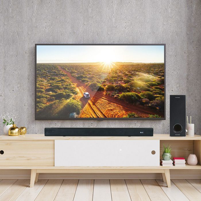 Barra de sonido METRONIC 477592 2.0 Bluetooth 5.3 para TV con subwoofer, altavoz para cine en casa y mando a distancia.