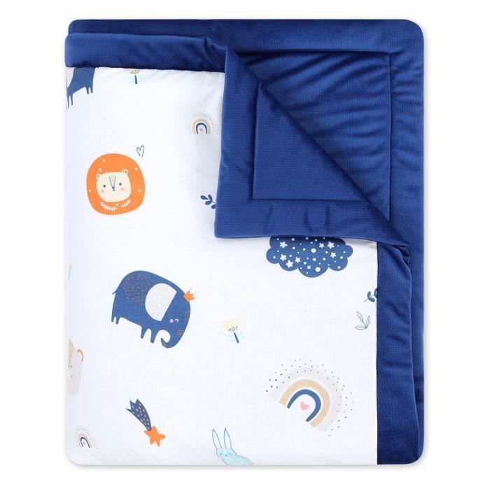 Velvet Bedspread/Throw - TOTSY BABY - Animals - 140x220 cm - Cotton - Children's Blanket for Single Bed