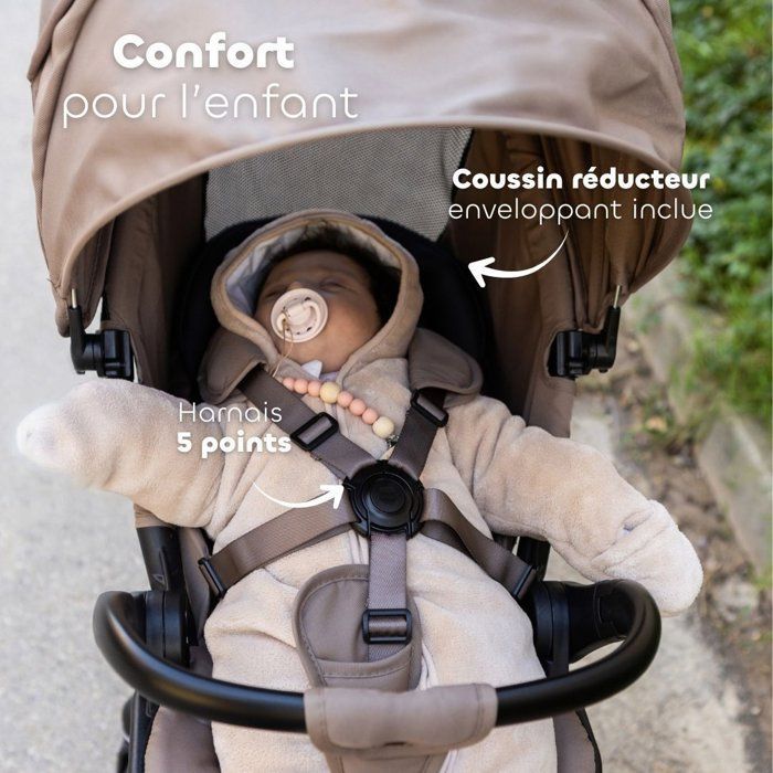 BEABA - Poussette - Baby Cruiser 360° - 4 roues - Pralin