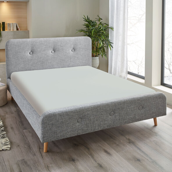 Spannbetttuch Flannel, 180 x 200 cm, hellgrau
