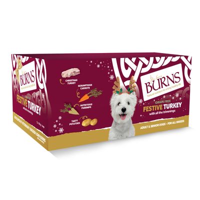 Burns Festliches Truthahn-Nassfutter für Hunde, 12 x 150 g