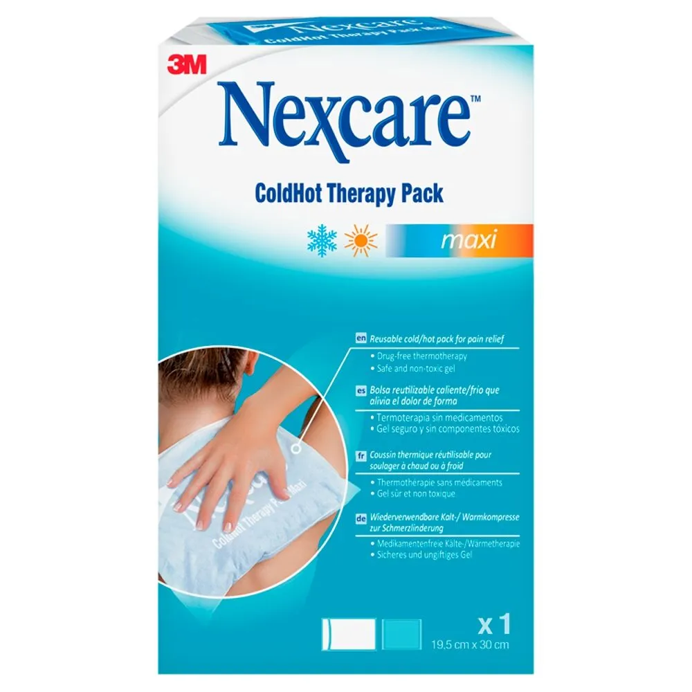 Nexcare ColdHot Therapy Pack Maxi, Zimno-ciepły okład żelowy wielokrotnego użytku, 19,5x30cm