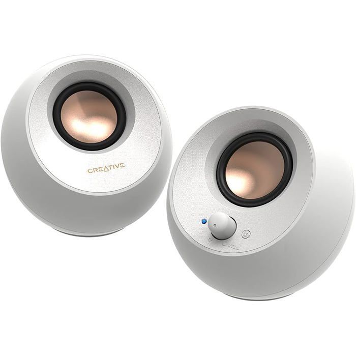 Enceintes de Bureau 2.0 - WOOPSO - Creative Pebble V3 - USB-C - Bluetooth 5.0 - 16 W