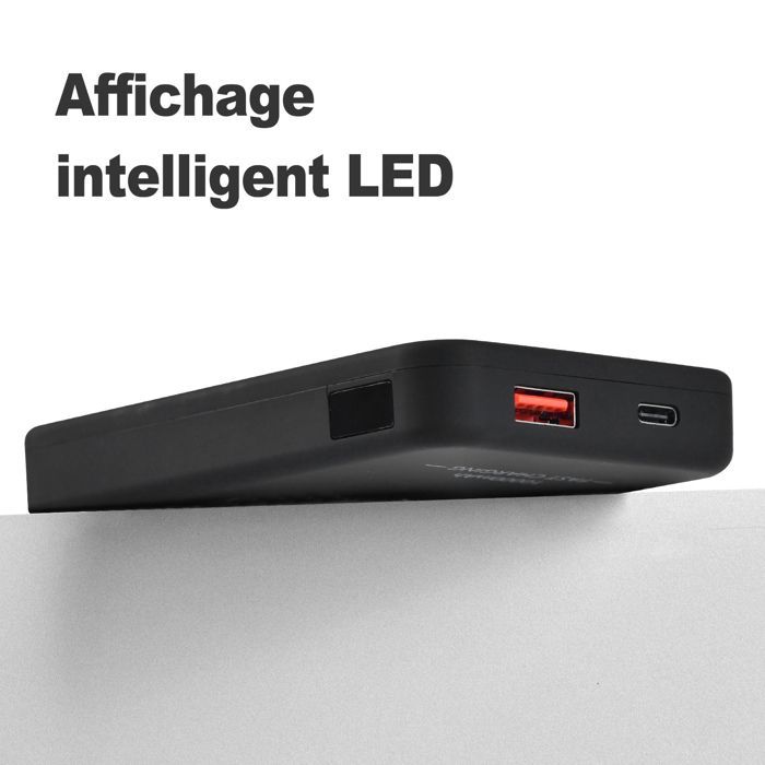 DOCCMIK Batterie externe magnétique 10000mah 22.5w batterie portable sans fil et filaire chargeur portable Compatible iPhone noir