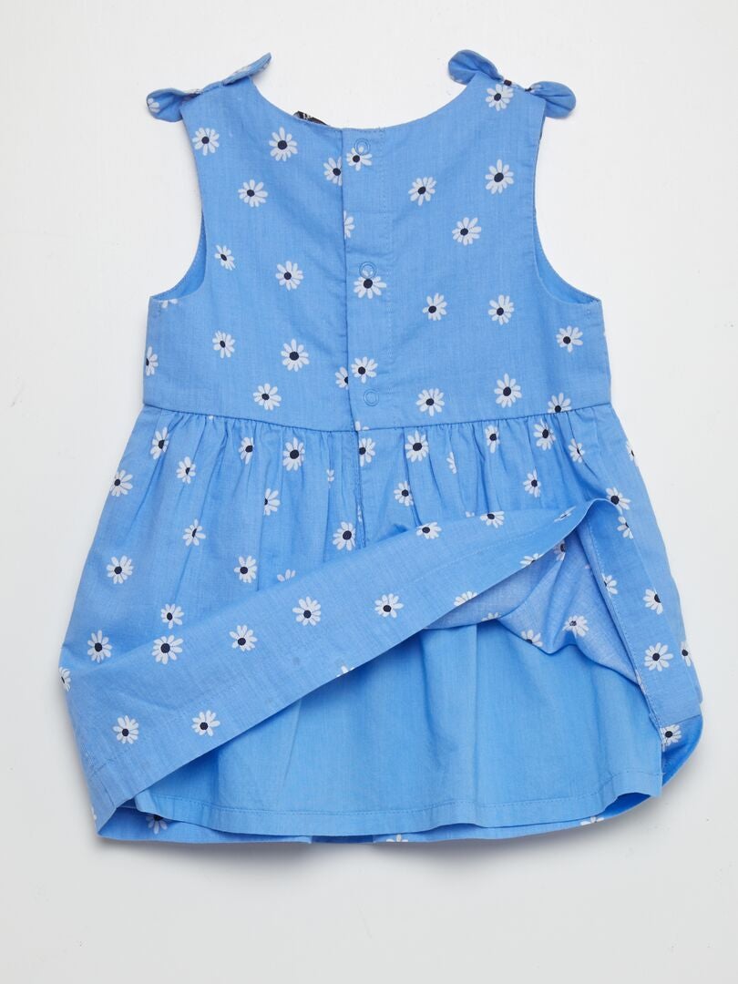 Mouwloze jurk met patroon - BLAUW