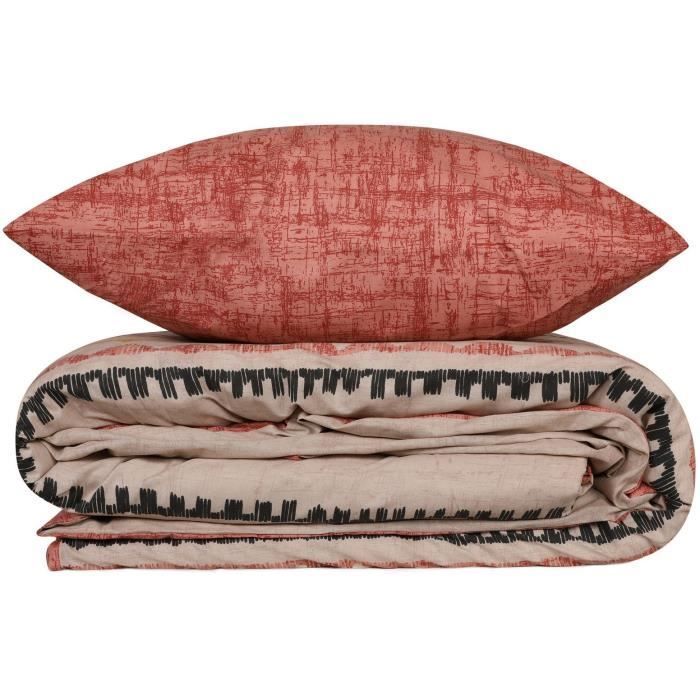 Beddenset - 1 dekbedovertrek 220 x 240 cm + 2 kussenslopen 60 x 60 cm - 100% versterkt katoen - Rood
