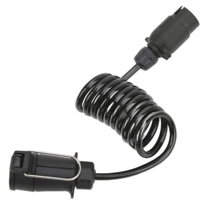 Presa per rimorchio - Cuque - 7 pin - Cavo da 2 metri - Connettore standard europeo - Flessibile