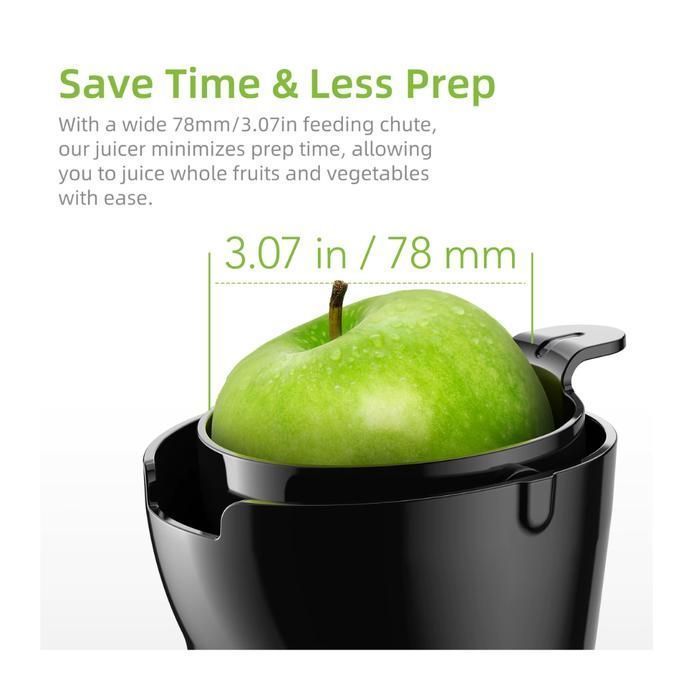 BioloMix Cold Press Citrus Juicer, Slow Masticating Juicer with Powerful 200W Motor - Whole Fruits