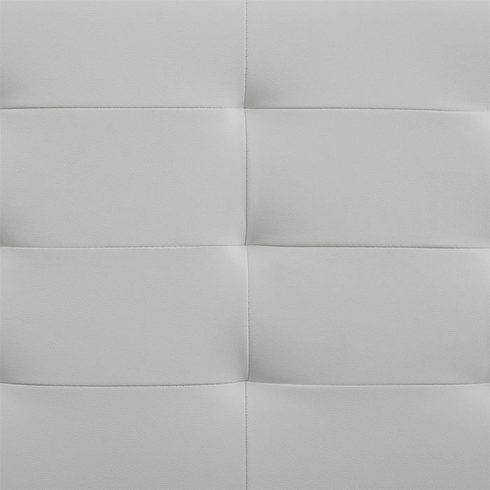 Cama individual MARLON para adultos con somier de láminas de 120x190 cm, para 1,5/1 persona, cabecero y piecero tapizados en material sintético.