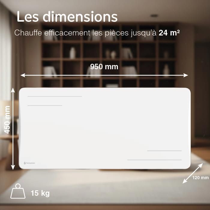 Connected electric radiator - THERMOCERAM - Alice - Ceramic - 2000W - White
