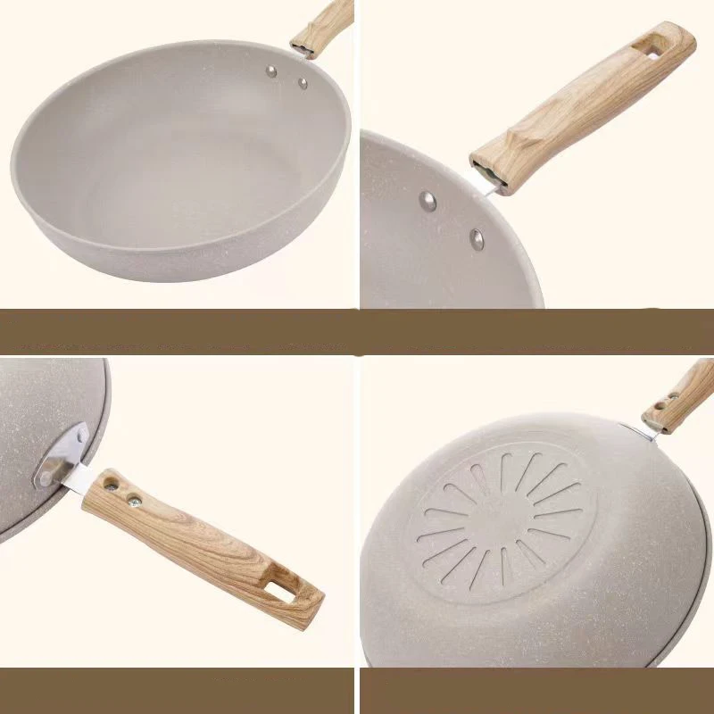 Wok antiadhésif, poêle à frire, casserole en céramique, poêle à steak, poêle à crêpes, compatible avec les plaques à induction et à gaz, ustensiles de cuisine universels, casserole