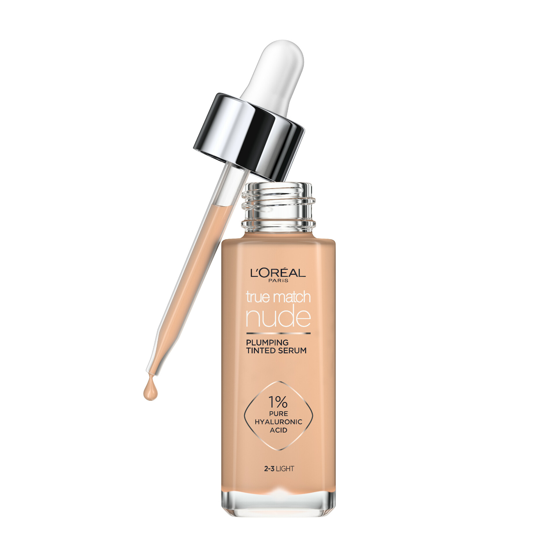Fond de ten True Match Nude Plumping Tinted Serum 2-3 Light - L'Oréal Paris