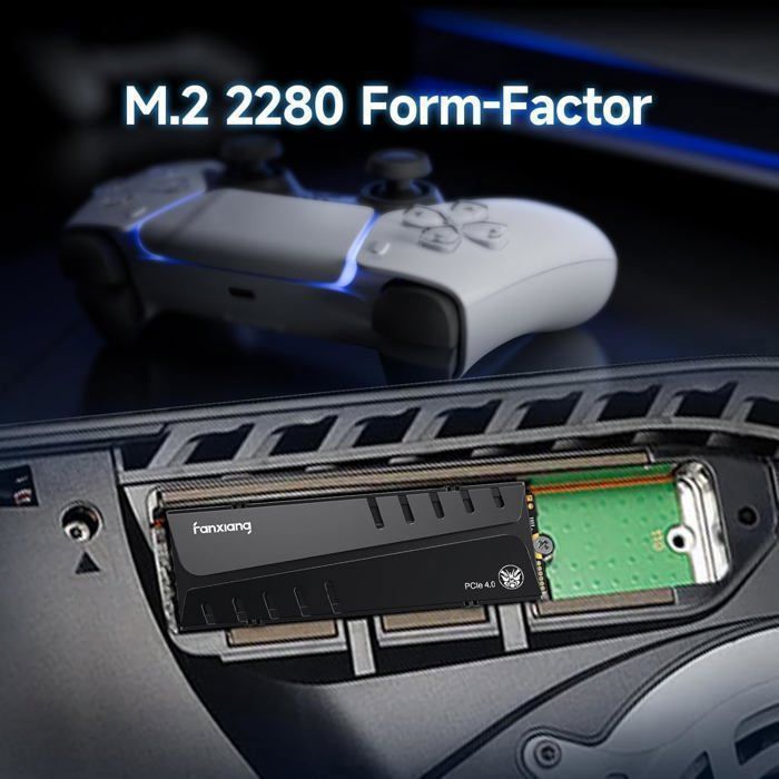Disque Dur SSD PS5 Interne Fanxiang S770 SSD 500 Go NVMe M2 PCIe4.0 Avec Dissipateur