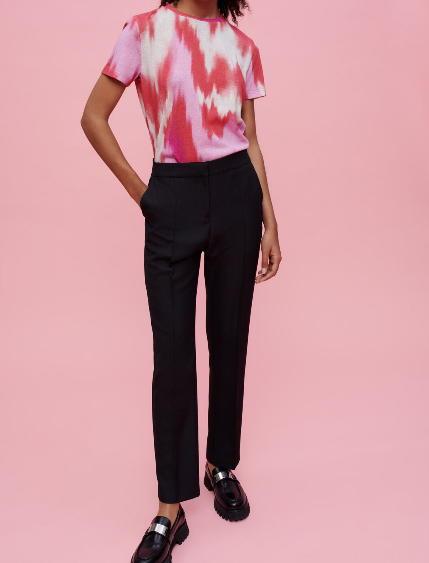 Pantaloni negri de costum - Negru
