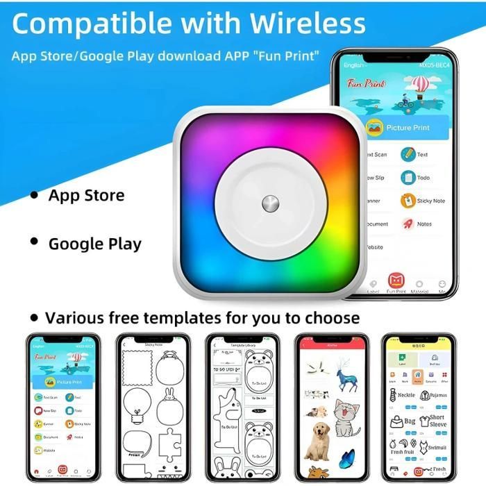 Impresora térmica, Bluetooth, fácil de usar, altamente compatible, portátil, blanca