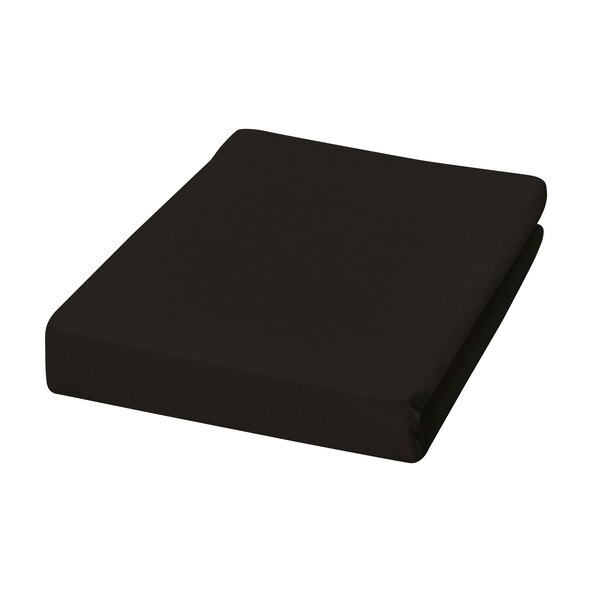 Cearșaf cu elastic din jerseu, 180-200 x 200 cm, negru