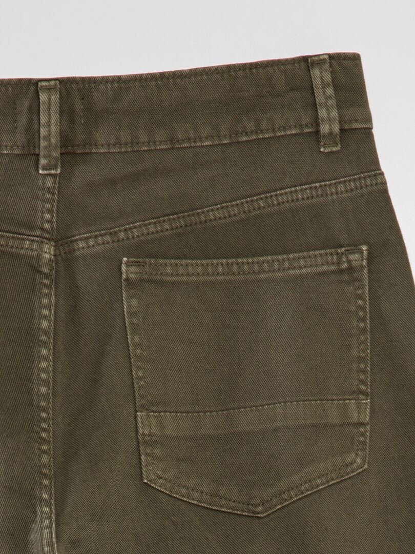 Calça jeans reta - cáqui