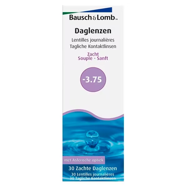Bausch + Lomb -3.75 mehke dnevne kontaktne leče<br>Medicinski pripomoček - 30 kosov