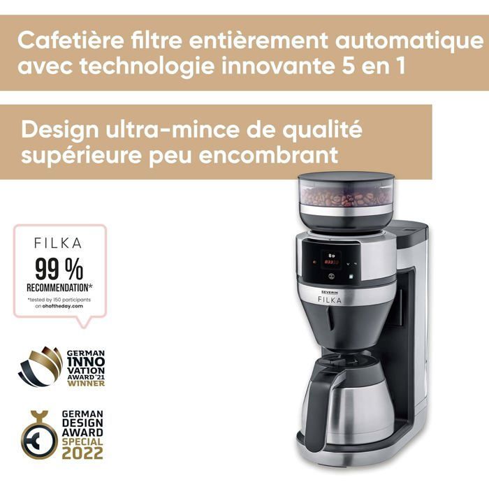 Cafetière filtre automatique Severin FILKA KA 9695 avec broyeur isotherme