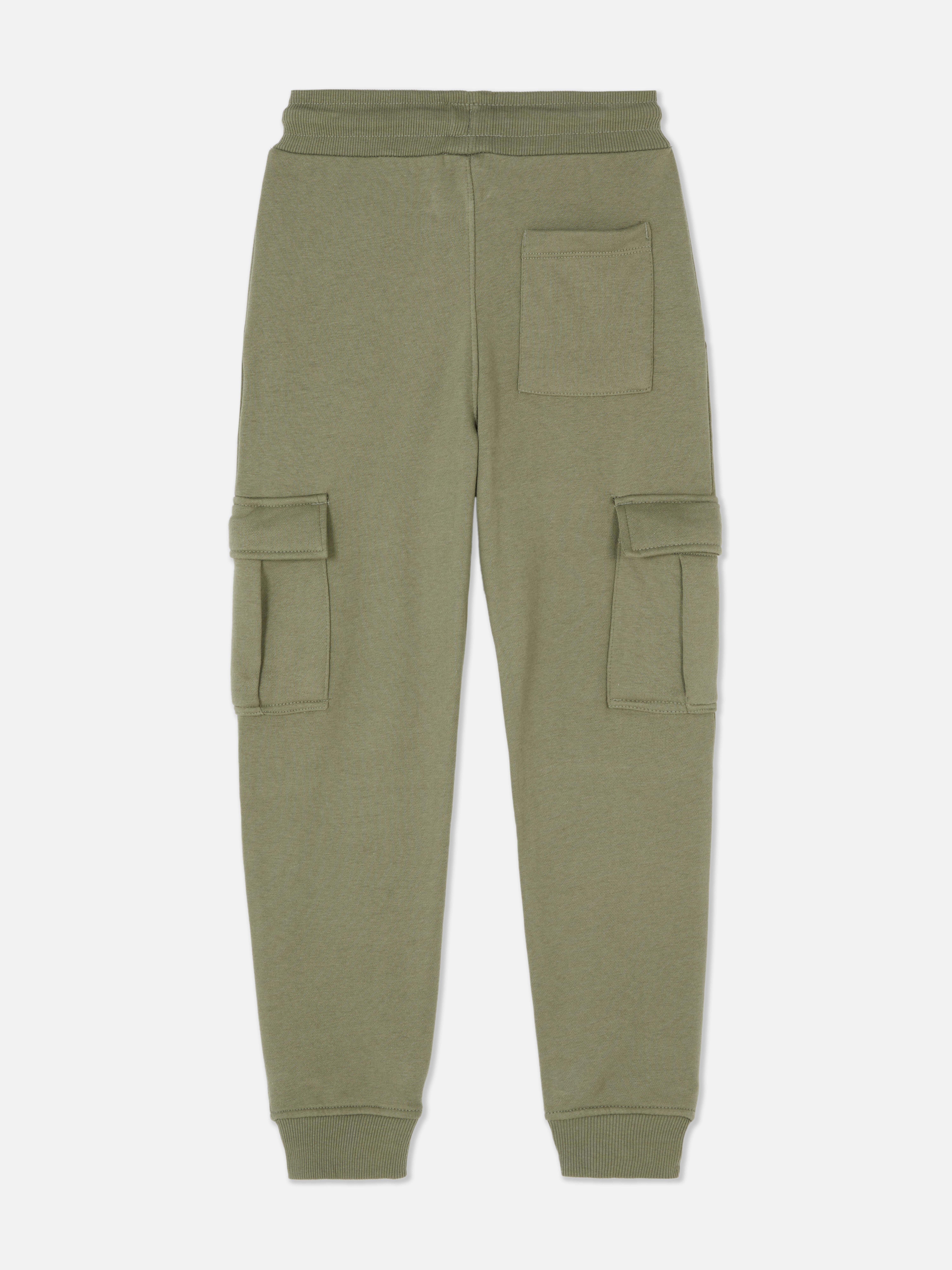 Pantaloni de trening cargo cu șnur de strângere Pantaloni de trening cu manșete cu nervuri, talie cu șnur de strângere, buzunare și clinuri