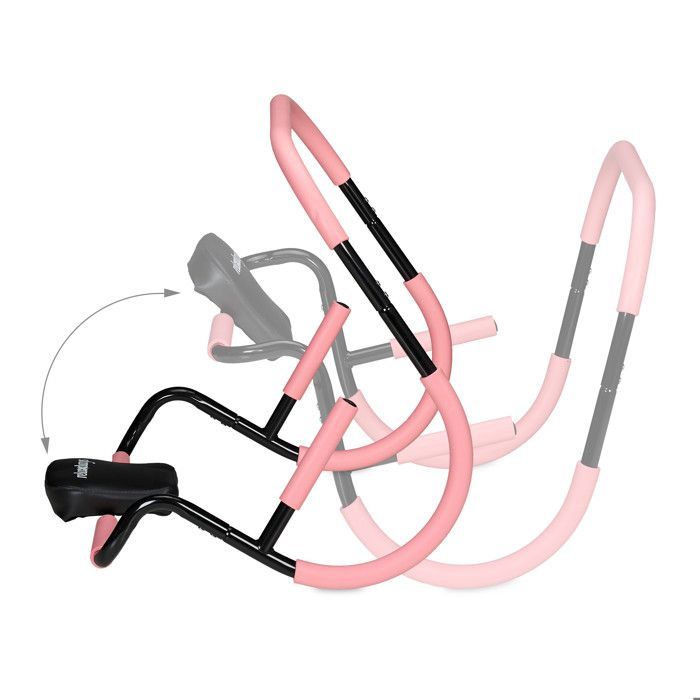 Entrenador abdominal Relaxdays, para entrenamientos efectivos en casa, Alto x Ancho x Profundidad: 68,5 x 69 x 65 cm, rosa y negro