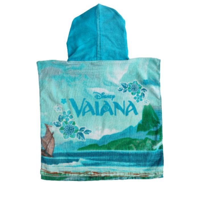 Poncho - Vaiana - Cape de bain à capuche - 100% coton - Taille unique - Couleur bleu