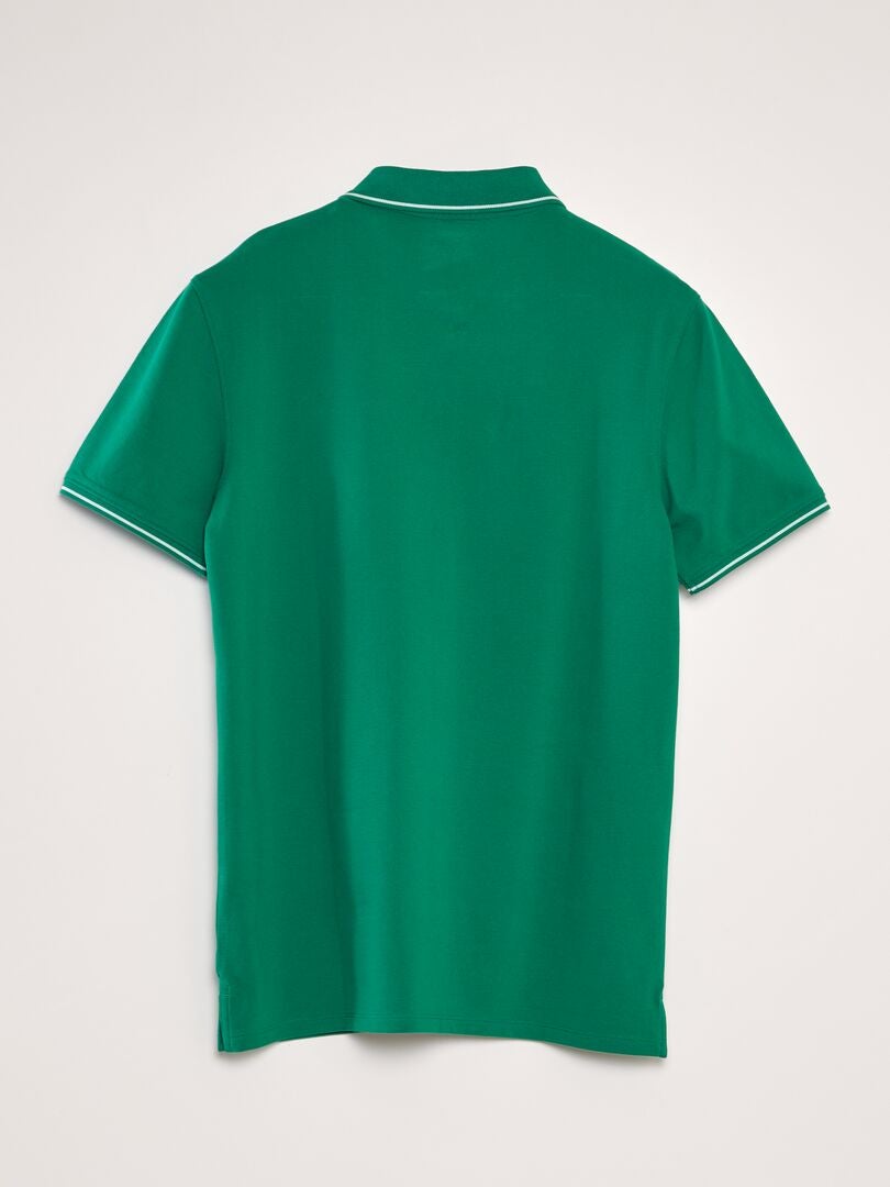 Poloshirt van katoenpiqué - GROEN